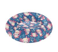 Pet Dog Beds Relieve Stress Fluffy Cat Pillow Bed for Small Size Pets Supplies M Cartoon Axolotl with Flowers Blue