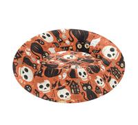 Pet Dog Beds Relieve Stress Fluffy Dog Cave Bed for Extra Small Size Pets Sleeping XS Halloween Skulls Cat Spooky Haunted House
