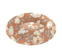 Pet Dog Beds Removable & Washable Fluffy Dog Cave Bed for Small Size Pets Supplies S Retro Peonies Terracotta