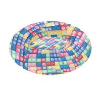 Pet Dog Beds Warm & Cozy Fluffy Calming Bed for Small Size Pets Supplies XS Sweet Building Blocks Pattern