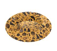 Pet Dog Beds Warm & Cozy Fluffy Dog Cave Bed for Small Size Pets Sleeping XS Halloween Pumpkin Goth Black Cat