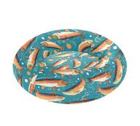 Pet Dog Beds Warm & Soft Fluffy Puppy Beds for Small Size Pets Supplies S Vintage Salmon Fish with Bubble