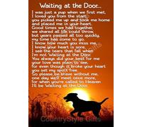 Pet Dog Bereavement Sympathy Gift Memorial Magnetic Card - ©Waiting at the Door