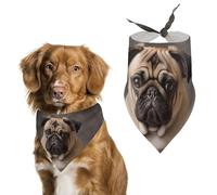 Pet Dog Birthday Bandanas Animal Pug Dog Washable Printing Bib Scarf Accessories Pet Triangle Bid Scarf Kerchief for Dogs Or Cats