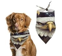 Pet Dog Birthday Bandanas Bald Eagle Washable Printing Bib Scarf Accessories Pet Triangle Bid Scarf Kerchief for Dogs Or Cats