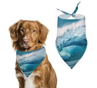 Pet Dog Birthday Bandanas Ocean Wave Washable Printing Bib Scarf Accessories Pet Triangle Bid Scarf Kerchief for Dogs Or Cats