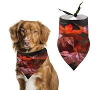 Pet Dog Birthday Bandanas Red Maple Leaves Washable Printing Bib Scarf Accessories Pet Triangle Bid Scarf Kerchief for Dogs Or Cats