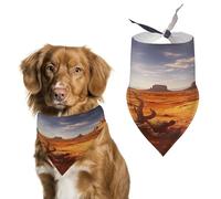 Pet Dog Birthday Bandanas Western Desert Washable Printing Bib Scarf Accessories Pet Triangle Bid Scarf Kerchief for Dogs Or Cats