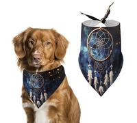 Pet Dog Birthday Bandanas White Fantasy Dream Catcher Washable Printing Bib Scarf Accessories Pet Triangle Bid Scarf Kerchief for Dogs Or Cats