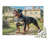 Pet Dog Cardboard Rottweiler Standing by Grand Stone Manor Premium Jigsaw Puzzle Decorative Stocking Filler 52x38cm/1000pcs