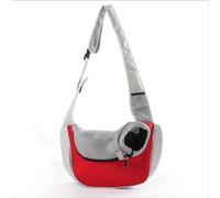 Pet Dog Carrier Bag Cats Puppy Outdoor Bags Mesh Oxford Single Shoulder Sling Front Travel(2 red,S)