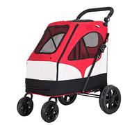 Pet Dog Cart or Gear Stroller Pet Roadster for Single or Multiple Dogs/Cats Storage Space and Zipperless Entry Pet Can Easily Walk in/Out