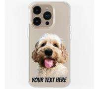 Pet Dog Cat Animal Portrait Phone Cover Personalised Case in CLEAR Silicone, Custom Paint Brush Effect for iPhone 11 12 13 14 15 16 Samsung Galaxy S21 S22 S23 S24 Ranges: Clear CUSTOMISE