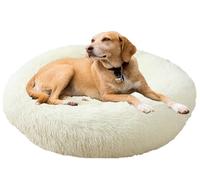 Pet Dog Cat Calming Bed,Cat Cushion Machine Washable Dog Sofa Bed,Plush Round Donut Pets Beds for Dogs Cats, Anti-slip Bottom Cosy Anti Anxiety