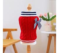 Pet Dog Cat Clothes Autumn/Winter Navy Sweater Source Factory Direct Sales Wholesale (Navy Sweater - Red, Small)