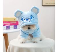 Pet Dog Cat Clothing Source Factory Autumn and Winter Warm Cartoon Flannel Two Leg Transformation Series (Little Bear - Blue, Large)