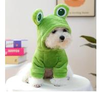 Pet Dog Cat Clothing Source Factory Autumn and Winter Warm Cartoon Flannel Two Leg Transformation Series (Flannel - Frog, X-Large)