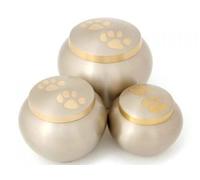Pet Dog Cat Odyssey Pewter Urn Ashes Large Medium Small Paw Print Little Cremation Keepsake Memorial (Small)