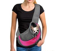 Pet Dog Cat Sling Carrier Bag Puppy Shoulder Carry Hands Free Dog Front Carrier with Adjustable Shoulder Strap Pet Travel Tote Bag with Breathable Mesh Pouch for Outdoor Walking Subway