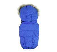 Pet Dog Clothes Cotton Lining Jackets for Cotton Clothes Winter Dog Vest Warm Coat for Dog Puppy Outfits Puppy Hooded Co (Blue L)