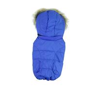 Pet Dog Clothes Cotton Lining Jackets for Cotton Clothes Winter Dog Vest Warm Coat for Dog Puppy Outfits Puppy Hooded Co (Blue S)