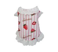 Pet Dog Clothes Cute Cherry Strawberry Dress for Valentine's Day Summer Ideal Pet Supplies for Small and Medium Dogs (B, S)