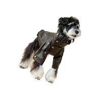 Pet Dog Clothes Motorcycle Styles Bikers Coat Small Dog Leather Jackets with Metal Buttons for Everyday Wear Warm Coat Jackets