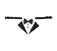 Pet dog collar Adjustable British Style Dog Bandanas Cat Dog Gentleman Scarf Bow Tie Collar Bowknot Wedding Suit Pet Grooming Accessories Pet collar(Stripe,M)