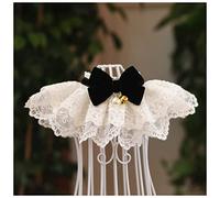 Pet dog collar Velvet Lace Pinny for Dogs Gauze Bowknot Puppy Necklace Cat Accessories Sweet Kitten Neck Decor Pet Bows Poodle Maltese Ragdoll Pet collar(Noir,S- for neck20-25cm)