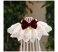 Pet dog collar Velvet Lace Pinny for Dogs Gauze Bowknot Puppy Necklace Cat Accessories Sweet Kitten Neck Decor Pet Bows Poodle Maltese Ragdoll Pet collar(Orange pink)