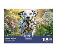 Pet Dog Colourful Dalmatian in Flowers 1000 Pieces Jigsaw Puzzles Adults Fun Brainteasing Home Activity 38x26cm/1000pcs