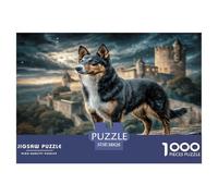 Pet Dog Colourful Dog on Castle Grounds 1000 Pieces Puzzle for Adults Unique Classic Educational Games 38x26cm/1000pcs
