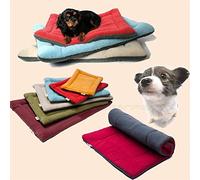 Pet Dog Crate Mat & Nap Pad, Soft Warm Sleeping Mat, Pet Sleep Bed Cushion, Puppy Kitty Washable Nap Comfy Fleece Pet Matress Crate Bed for Pet House Floors Kennels Cage Crate Bed (M, Red Wine)
