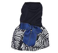 Pet Dog Dress Delicate Pattern Comfortable Doggie Princess Dress Clothes with Bowknot for Small Dogs Cats Spring Summer Light Soft Polyester Fabric Floral Polka Dot Print Birthday (S)