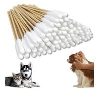 Pet Dog Ear Cleaning Swabs, Animal Ear Cleaner Big Cotton Buds 6 Inch Large Cotton Buds Animal Ear Cleaning Cotton Swab Sticks for Cat Dog Ear Wax Infection Removal (50 Pieces)