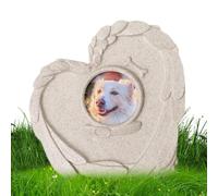 Pet , Dog Funeral , Heart Shaped Memorial with Photo Frame and Graveyard Plate for Grief and Condolence for Pet Loss