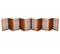 Pet Dog Gate Strong and Durable 10 Panel Solid Acacia Hardwood Folding Fence Indoors or Outdoors by Urnporium