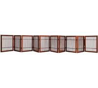 Pet Dog Gate Strong and Durable 10 Panel Solid Acacia Hardwood Folding Fence Indoors or Outdoors by Urnporium