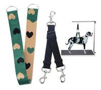 Pet Dog Grooming Arm Accessories Dogs Grooming Belly Strap with Adjustable Connector 2'' Wide Nylon Bath Support Stand Small Mudium Large Pets Restraint Noose Loop (Heart Pattern Long)