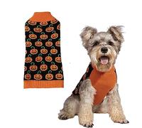 Pet Dog Halloween Pumpkin Knitted Jumper Suitable for Warm Clothes for Kittens and Puppies (M)