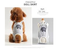 Pet Dog Harassment-prevention Underwear Small Medium Female Dogs Physiological Nappy With Adjustable Strap Suspender(Grey baby elephant,S)