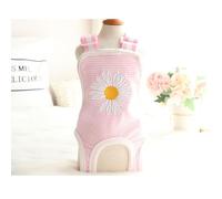 Pet Dog Harassment-prevention Underwear Small Medium Female Dogs Physiological Nappy With Adjustable Strap Suspender(Pink daisy,L)