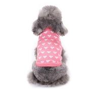 PET Dog Heart Pattern Knitting Sweater Easy Closure Pink M | Acrylic Fibres, Adorable Style, for Dog Wear and Quick, PET Size M