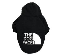 Pet Dog Hoodies Autumn And Winter Season Large Dog Clothes Text Pattern French Bulldog Labrador Jacket Clothing(Black-01,3XL 6.5-10.0KG)