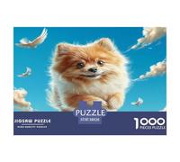 Pet Dog Jigsaw Puzzles Adult Jigsaws Recycled Paper for Aduls 1000Pc Puzzle Fun And Challenging Family Game Educational Game Pomeranian in SkyDecompression 38x26cm/1000pcs