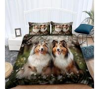 Pet Dog King Size Duvet Cover Sets Animal Print Bedding Set, 3D Print Ultra Soft Microfiber Quilt Cover 220x230cm Comforter Covers with Zippe and 2 Pillowcases B-305