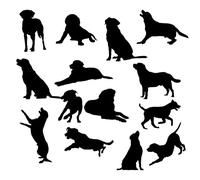 Pet Dog Labrador Silhouette 14 Cute Stickers Pack - Scrapbook Stickers - Car Bumper Sticker - Light Switch Sticker - Wall Decal - Black Lab Gifts - Kids Stickers (Black, Tiny)