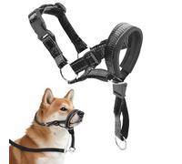 Pet Dog Muzzle in Reflective Nylon, Muzzle for Medium Dogs, Gentle Leader for Dogs, Adjustable Anti-Bite Buckle, Easily Control Pet Walking, Head Collar Dog for Small Medium Large Dog Black（M）