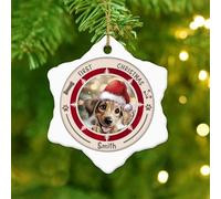 Pet Dog Ornaments Custom Pet Dog's First Christmas Sloughi Snowflake Christmas Ceramic Ornaments for Xmas Tree Decoration Porcelain Stocking Stuffer Holiday Keepsake New Year Gifts for Dog Mom