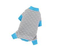 Pet Dog Pajamas Soft Cotton Shirt Jumpsuit Striped Cute Overall Doggy Cat Strip Clothes Comfortable Apparel For Play Sleep Pet Clothes for Cats for A Girl (Grey, S)